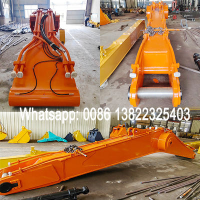 งานก่อสร้าง Excavator ยาวแขน 22m กับถังสําหรับการขุด