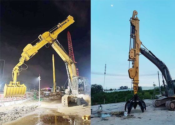 เครื่องขุดดิน 25m กล่องโทรทรรศน์ Dipper Arm การขุดกองพื้นฐาน Pit With Clamshell Bucket