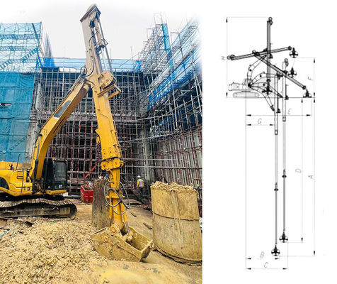 25m BS900E ไฮดรอลิก Digger Dipper Arm Extendable Arm สําหรับขุดหลุมลึก