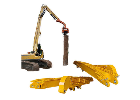 16m 18m 19m Excavator Piling Boom And Arm Pile Driver Attachment ความแข็งแรงสูง