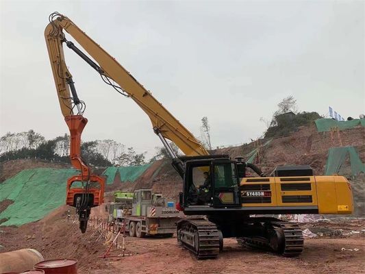 Excavator Mounted Sheet Pile Driver Long Reach Arm, Excavator Pile Boom Arm เครื่องขุดขุดขุดขุดขุดขุดขุด