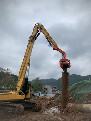 Excavator Mounted Sheet Pile Driver Long Reach Arm, Excavator Pile Boom Arm เครื่องขุดขุดขุดขุดขุดขุดขุด