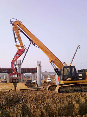 20 ตัน-85 ตัน Excavator Pile Driver Arm Boom สําหรับ Cat ฮิตาชิ โคมาตซู พีลล์ แอร์ม พีลล์ บูมสําหรับ excavator