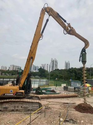 สีที่กําหนดเอง Excavator ค้อนขับขี่ Boom Arm กับ Hammer Auger การติดตั้ง