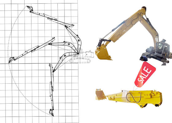12M Excavator Telescopic Long Arm Extended Boom สําหรับแมว ฮิตาชิ โคมาตซู