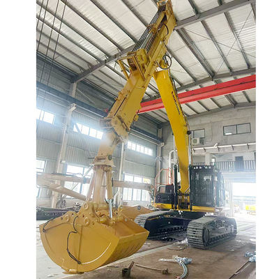 เครื่องขุดโทรทรรศน์ พร้อมถัง Clamshell Telescopic Boom สําหรับแมว hitachi komatsu