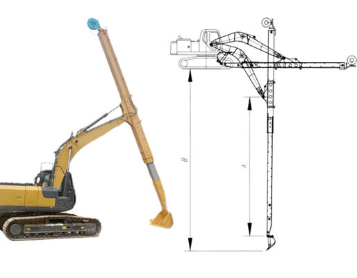 แมวฮิตาชิ Excavator Telescopic Arm สําหรับการขุดโครงสร้างบ้าน