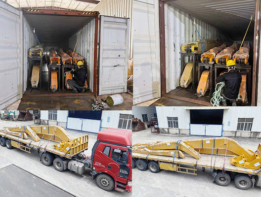 18M 20M Excavator ยาว Reach Boom Arm กับถังสําหรับการขุด