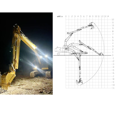 แขนบูมยืดไสลด์สำหรับรถขุด สำหรับ Hitachi Komatsu Sany Long Reach