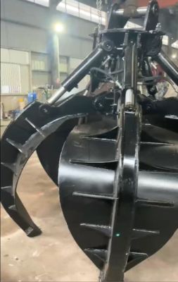 เครื่องขุดจับ 5/4 เคล็ดมือ ถังส้มเปลือกจับขยะโลหะสําหรับสําหรับเครื่องขุด10ton ถึง 12ton เครื่องจักรกล