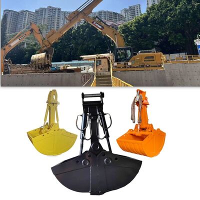 เครื่องขุด 1-1.5cbm Clamshell Grab Bucket, Shell Bucket, Hydraulic Clamshell Excavator Bucket สําหรับเครื่องขุดขนาด 20-30 ตัน