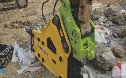 ข้อต่อแบบเอียงด่วนสำหรับรถขุดไฮดรอลิกเปลี่ยนถังขนาด 6-8T พร้อมระบบเอียงไฟฟ้าและหมุนได้