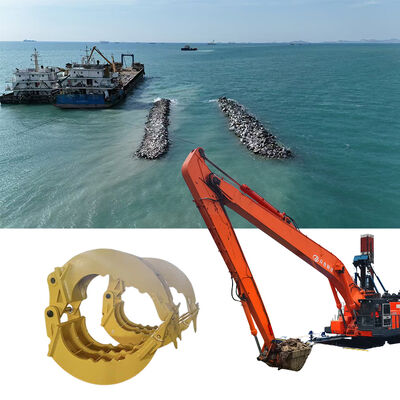 แขนเครื่องขุดขนาดยาว พร้อมกรงหินหนัก